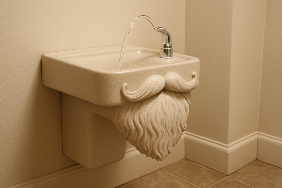 fonte de água com barba e bigode